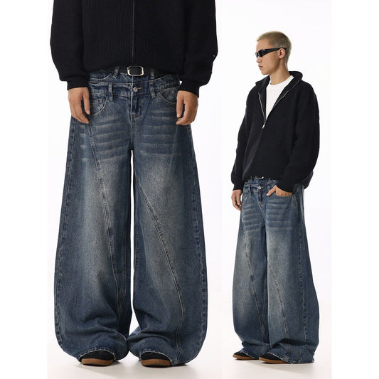 RT No. 58043 RECONSTRUCTED SCIMITAR WIDE DENIM JEANS