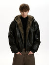 RT No. 50049 WOLF LEATHER REVERSIBLE JACKET