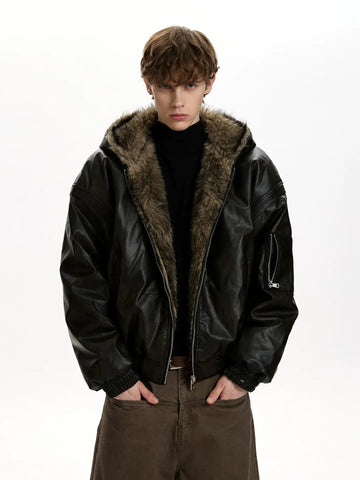 RT No. 50049 WOLF LEATHER REVERSIBLE JACKET