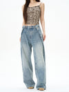 RT No. 12151 BLUE PLEATED DENIM JEANS