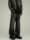 RT No. 10026 BLACK DENIM WIDE STRAIGHT JEANS