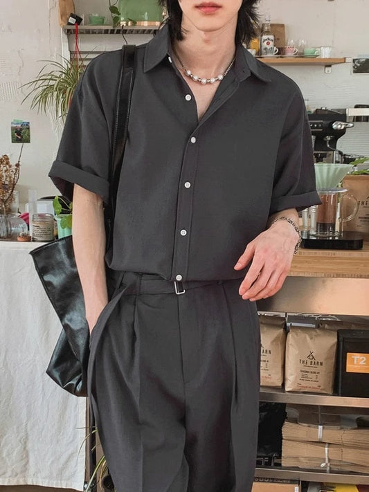 RT No. 18111 COLLAR SHIRT & PLEATED STRAIGHT PANTS