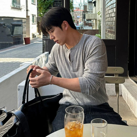 RT No. 29509 KNIT HENLEY COLLAR LONGSLEEVE