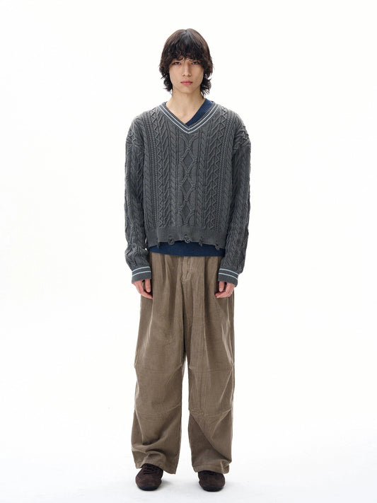 RT No. 31008 TWIST V-NECK SWEATER