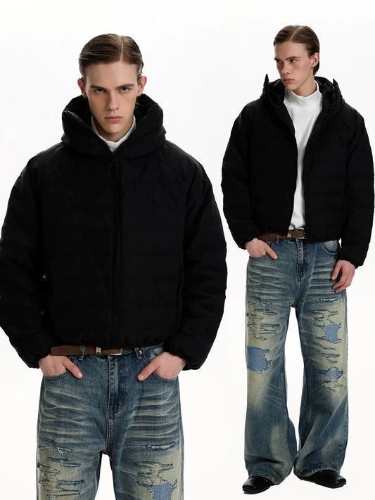RT No. 50015 RIBBED PUFFER HOODED JACKET