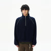 RT No. 12212 STITCHED HALF ZIP-UP COLLAR SWEATER