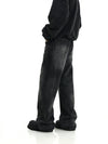 RT No. 11425 WASHED BLACK STRAIGHT DENIM JEANS