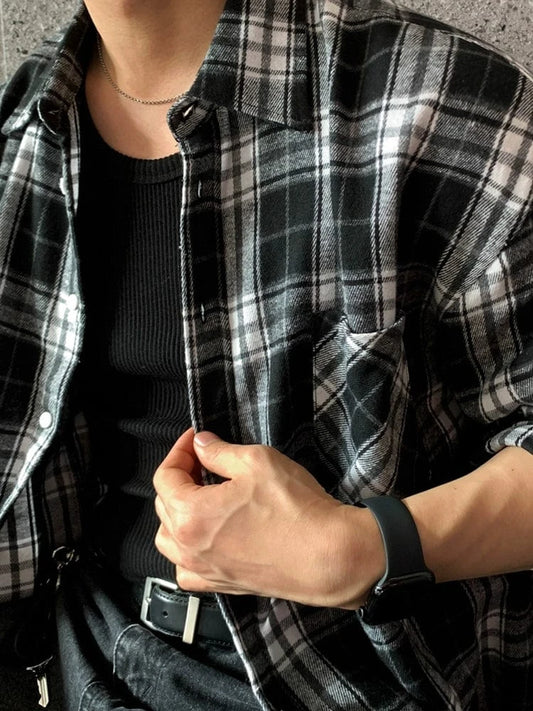 RT No. 29051 PLAID BUTTON-UP SHIRT