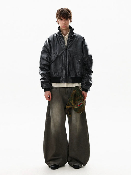 RT No. 50403 CARGO LEATHER JACKET