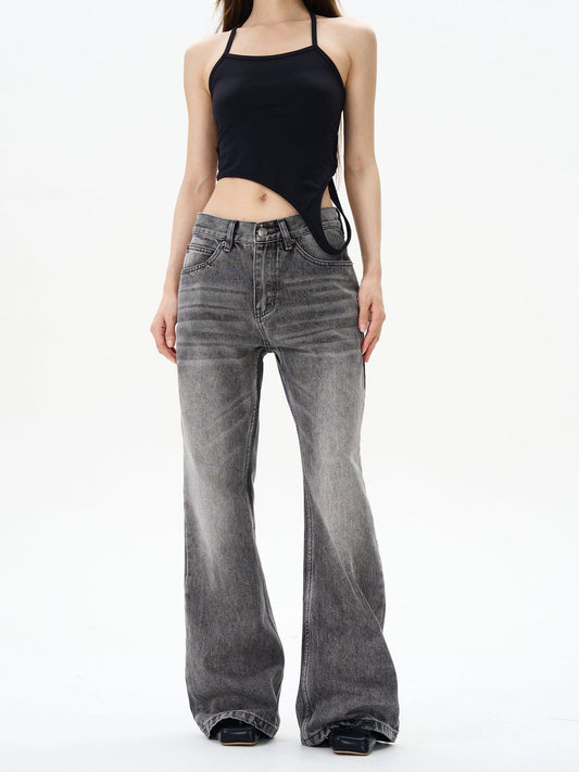 RT No. 12158 SMOKE GRAY STRAIGHT DENIM JEANS