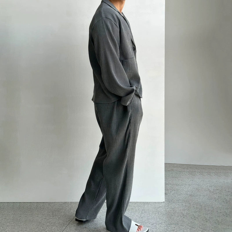 RT No. 11604 TEXTURED BLAZER & RELAX STRAIGHT PANTS