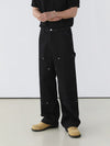 RT No. 11271 BLACK CARPENTER STRAIGHT PANTS