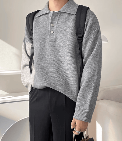 RT No. 10187 KNITTED POLO SWEATER