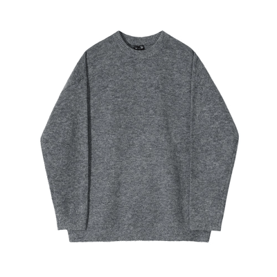 RT No. 10182 GRAY KNITTED PULLOVER SWEATER