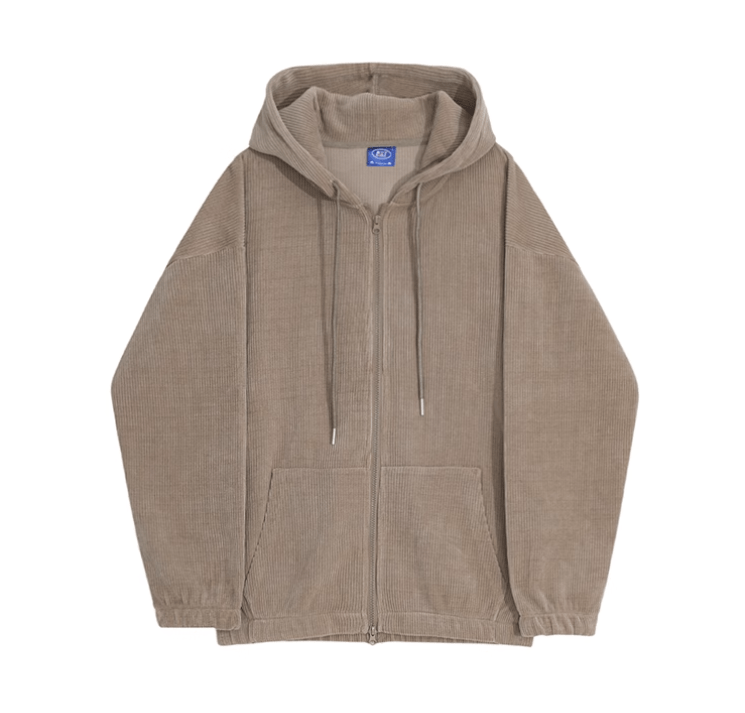 RT No. 11967 KHAKI PLEATED ZIP UP HOODIE & PANTS