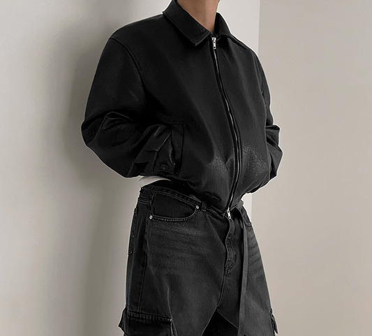 RT No. 11186 ZIP-UP LEATHER JACKET