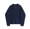 RT No. 12015 TWIST KNIT HENRY COLLAR SWEATER