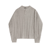 RT No. 12015 TWIST KNIT HENRY COLLAR SWEATER