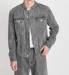 RT No. 5571 GRAY MANDARIN COLLAR DENIM JK & WIDE STRAIGHT JEANS