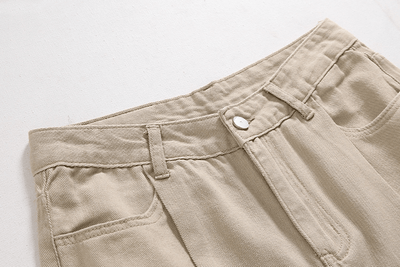 RT No. 6213 KHAKI WIDE STRAIGHT CASUAL JEANS