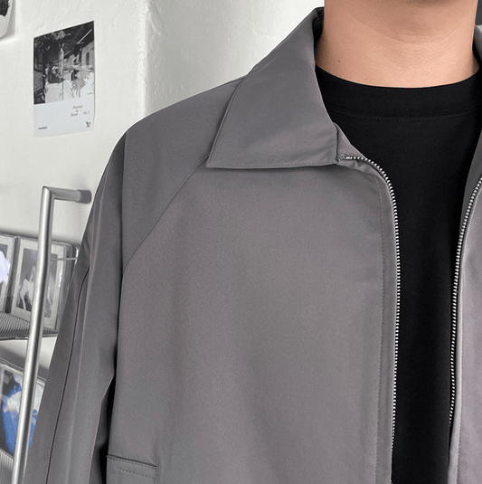 RT No. 7030 GRAY COLLAR ZIP-UP JK