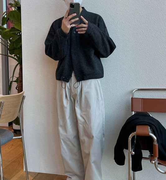 RT No. 5416 DARK GRAY KNITTED CARDIGAN JACKET