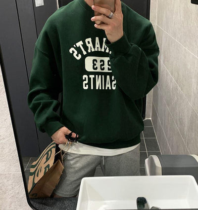 RT No. 6024 GREEN LETTERED PULLOVER SWEATER