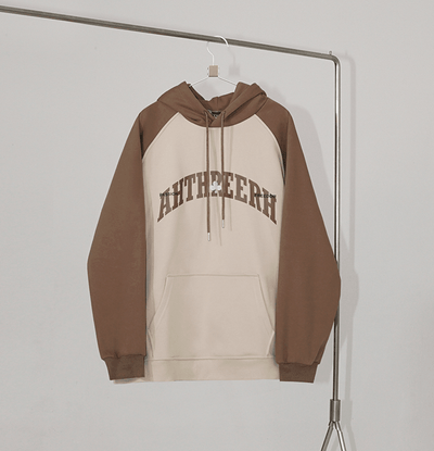RT No. 6507 TWO TONE LETTERED PULLOVER HOODIE