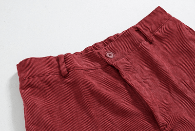 RT No. 6219 CLARET RED CORDUROY WIDE STRAIGHT PANTS