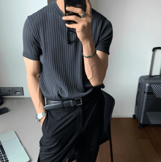 RT No. 6620 VERTICAL KNIT SHORT SLEEVE SHIRT