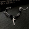 CROSS BLACK PEARL CHAIN BRACELET