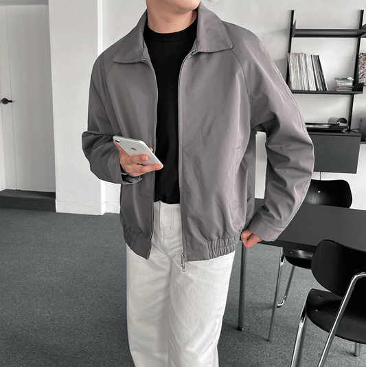 RT No. 7030 GRAY COLLAR ZIP-UP JK