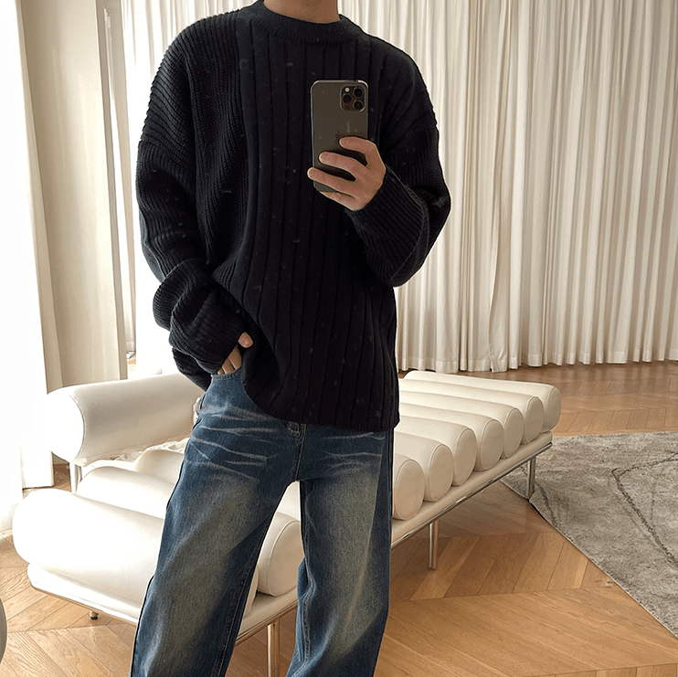 RT No. 6431 KNITTED PATTERN PULLOVER SWEATER