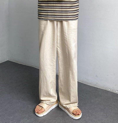 RT No. 2038 LINEN WIDE STRAIGHT PANTS