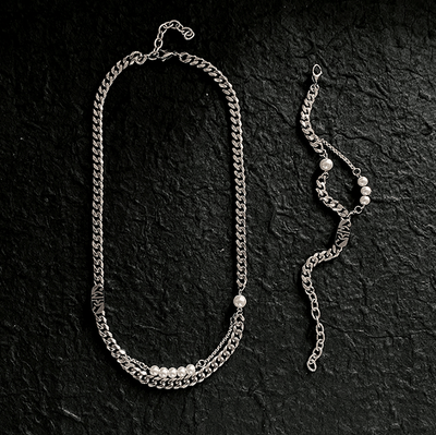 PEARL DOUBLE LAYER CHAIN NECKLACE