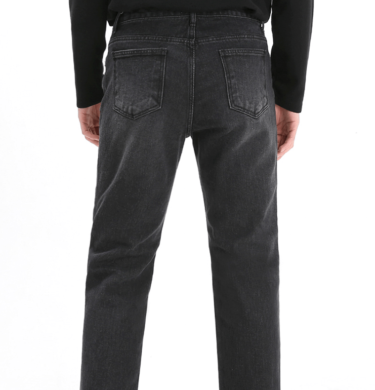 RT No. 3155 WASHED BLACK WIDE STRAIGHT PANTS