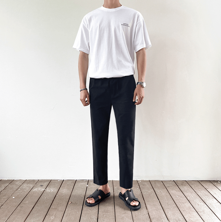 RT No. 1771 ANKLE WIDE STRAIGHT PANTS