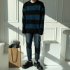 RT No. 5566 KNITTED STRIPE PULLOVER SWEATER