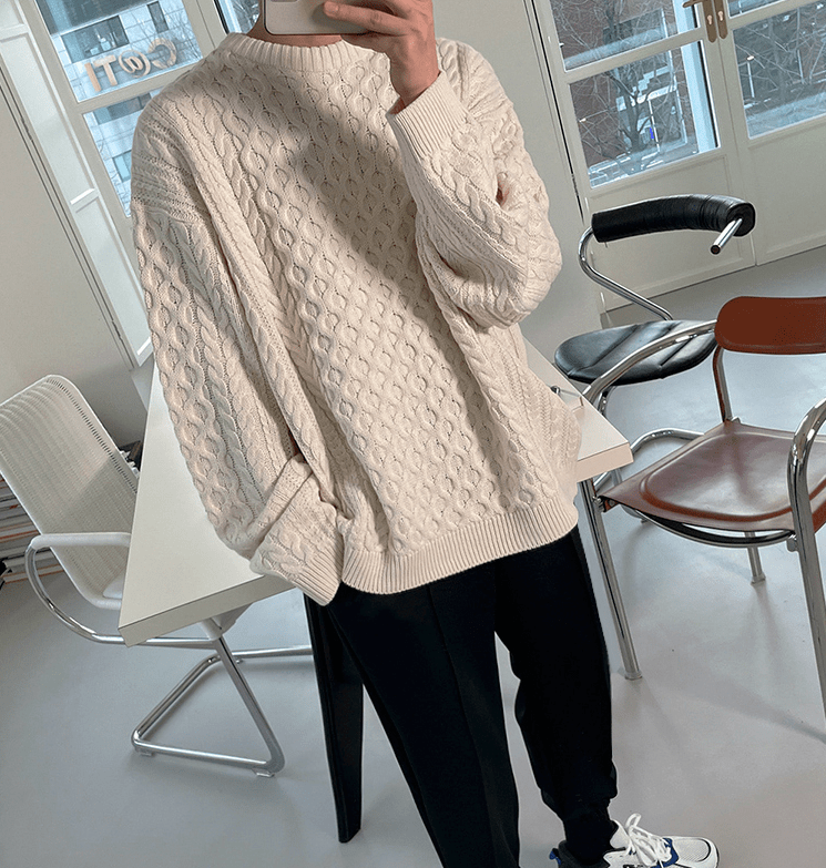 RT No. 3299 TWISTED KNITTED SWEATER