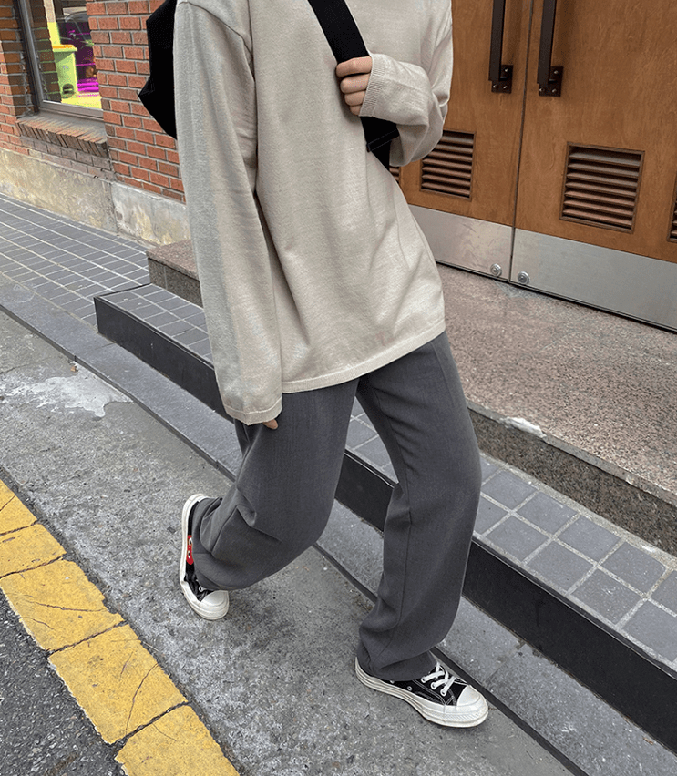 RT No. 2710 STRAIGHT WIDE GRAY PANTS