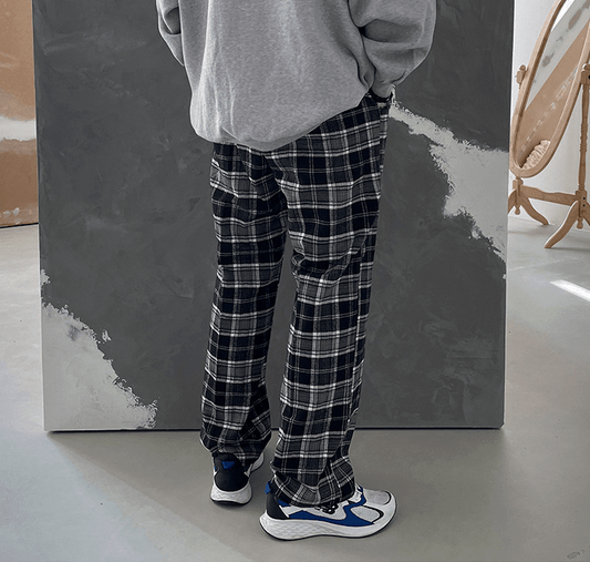 RT No. 2715 WIDE PLAID PANTS