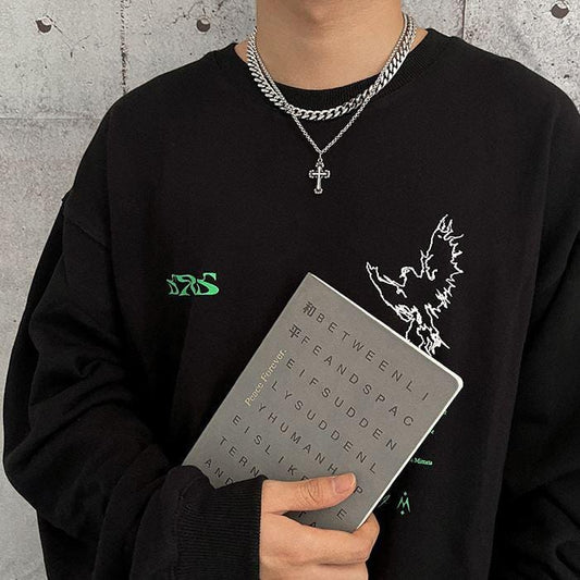 CROSS DOUBLE CHAIN NECKLACE