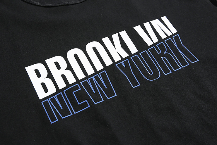 RT No. 7082 NEW YORK LETTERED HALF SLEEVE SHIRT