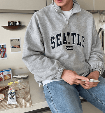 RT No. 4308 HALF ZIP-UP SEATTLE TURTLENECK SWEATER