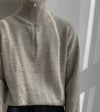 RT No. 5555 KNITTED HALF TURTLENECK COLLAR HALF ZIP-UP SWEATER