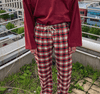 RT No. 3126 DRAWSTRING PLAID PANTS