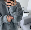 RT No. 5550 GRAY KNITTED FULL BUTTON-UP SWEATER