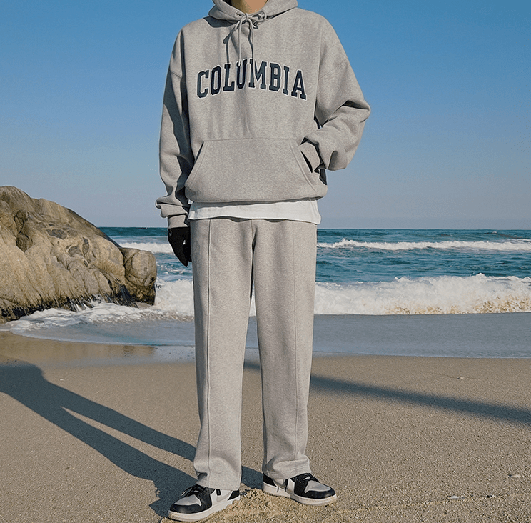 REALTAKAI RT No. 6236 Columbia Lettered Pullover Hoodie L Gray