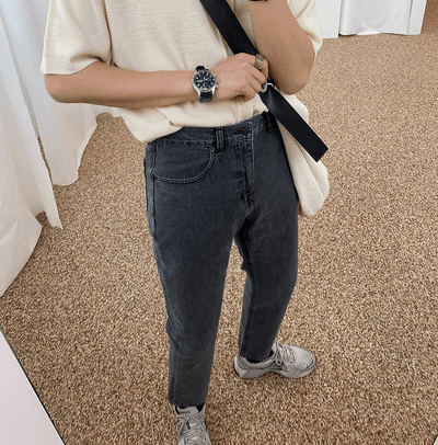 RT No. 4282 GRAY STRIAGHT JEANS