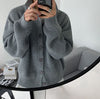 RT No. 5550 GRAY KNITTED FULL BUTTON-UP SWEATER